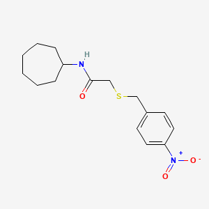 molecular formula C16H22N2O3S B4016876 N-cycloheptyl-2-[(4-nitrobenzyl)thio]acetamide 