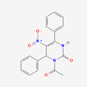molecular formula C18H15N3O4 B4016878 3-acetyl-5-nitro-4,6-diphenyl-3,4-dihydro-2(1H)-pyrimidinone 
