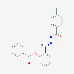 molecular formula C22H18N2O3 B401688 2-[2-(4-Methylbenzoyl)carbohydrazonoyl]phenyl benzoate 