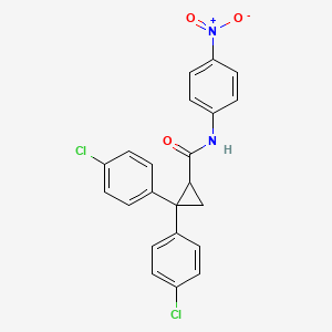 molecular formula C22H16Cl2N2O3 B4016885 2,2-bis(4-chlorophenyl)-N-(4-nitrophenyl)cyclopropanecarboxamide 
