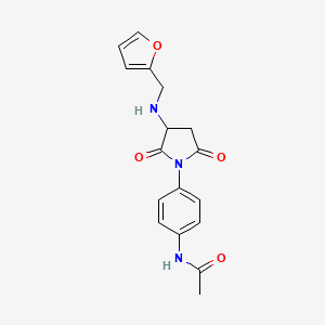 molecular formula C17H17N3O4 B4016890 N-(4-{3-[(2-furylmethyl)amino]-2,5-dioxo-1-pyrrolidinyl}phenyl)acetamide 