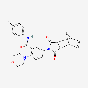 molecular formula C27H27N3O4 B4016896 5-(3,5-dioxo-4-azatricyclo[5.2.1.0~2,6~]dec-8-en-4-yl)-N-(4-methylphenyl)-2-(4-morpholinyl)benzamide 
