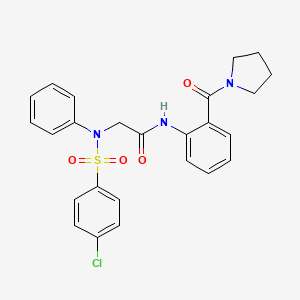molecular formula C25H24ClN3O4S B4016902 N~2~-[(4-chlorophenyl)sulfonyl]-N~2~-phenyl-N~1~-[2-(1-pyrrolidinylcarbonyl)phenyl]glycinamide 