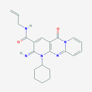 molecular formula C21H23N5O2 B4016916 N-allyl-1-cyclohexyl-2-imino-5-oxo-1,5-dihydro-2H-dipyrido[1,2-a:2',3'-d]pyrimidine-3-carboxamide 