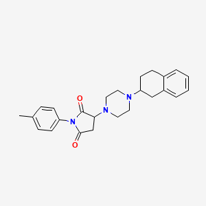 molecular formula C25H29N3O2 B4016930 1-(4-methylphenyl)-3-[4-(1,2,3,4-tetrahydro-2-naphthalenyl)-1-piperazinyl]-2,5-pyrrolidinedione 