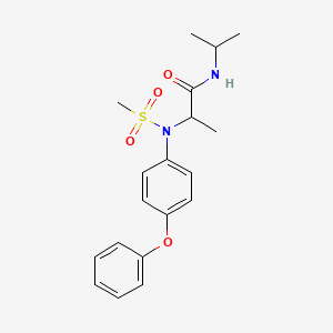 molecular formula C19H24N2O4S B4016934 N~1~-isopropyl-N~2~-(methylsulfonyl)-N~2~-(4-phenoxyphenyl)alaninamide 