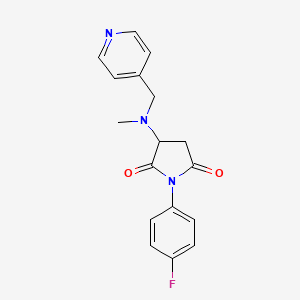 molecular formula C17H16FN3O2 B4016941 1-(4-fluorophenyl)-3-[methyl(4-pyridinylmethyl)amino]-2,5-pyrrolidinedione 