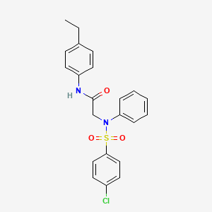 molecular formula C22H21ClN2O3S B4016953 N~2~-[(4-chlorophenyl)sulfonyl]-N~1~-(4-ethylphenyl)-N~2~-phenylglycinamide 