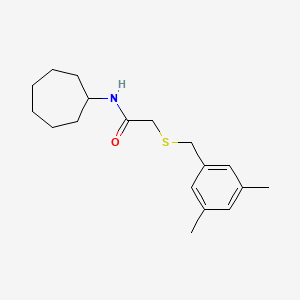 molecular formula C18H27NOS B4016961 N-cycloheptyl-2-[(3,5-dimethylbenzyl)thio]acetamide 