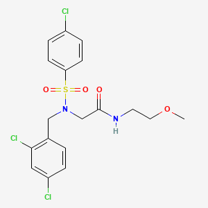 molecular formula C18H19Cl3N2O4S B4016962 N~2~-[(4-chlorophenyl)sulfonyl]-N~2~-(2,4-dichlorobenzyl)-N~1~-(2-methoxyethyl)glycinamide 