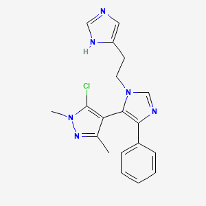 molecular formula C19H19ClN6 B4016984 5-chloro-4-{1-[2-(1H-imidazol-4-yl)ethyl]-4-phenyl-1H-imidazol-5-yl}-1,3-dimethyl-1H-pyrazole 