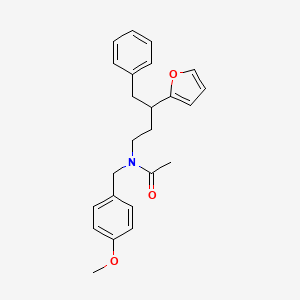 molecular formula C24H27NO3 B4016989 N-[3-(2-furyl)-4-phenylbutyl]-N-(4-methoxybenzyl)acetamide 