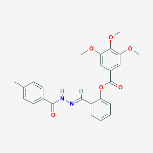 molecular formula C25H24N2O6 B401700 [2-[(E)-[(4-methylbenzoyl)hydrazinylidene]methyl]phenyl] 3,4,5-trimethoxybenzoate 