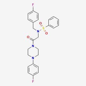 molecular formula C25H25F2N3O3S B4017009 N-(4-fluorobenzyl)-N-{2-[4-(4-fluorophenyl)-1-piperazinyl]-2-oxoethyl}benzenesulfonamide 