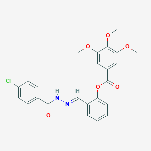 2-[2-(4-chlorobenzoyl)carbohydrazonoyl]phenyl 3,4,5-trimethoxybenzoate