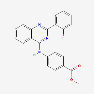 molecular formula C22H16FN3O2 B4017016 methyl 4-{[2-(2-fluorophenyl)-4-quinazolinyl]amino}benzoate 