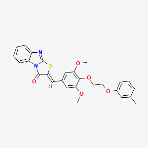 molecular formula C27H24N2O5S B4017025 2-{3,5-dimethoxy-4-[2-(3-methylphenoxy)ethoxy]benzylidene}[1,3]thiazolo[3,2-a]benzimidazol-3(2H)-one 