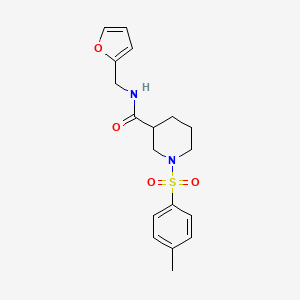 molecular formula C18H22N2O4S B4017028 N-(2-furylmethyl)-1-[(4-methylphenyl)sulfonyl]-3-piperidinecarboxamide 
