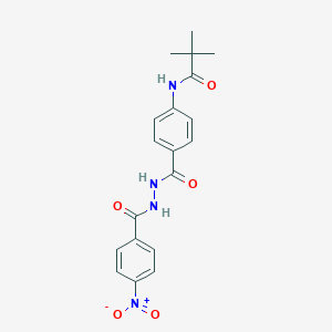 molecular formula C19H20N4O5 B401706 N-{4-[(2-{4-nitrobenzoyl}hydrazino)carbonyl]phenyl}-2,2-dimethylpropanamide 