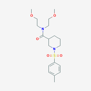 molecular formula C19H30N2O5S B4017063 N,N-bis(2-methoxyethyl)-1-[(4-methylphenyl)sulfonyl]-3-piperidinecarboxamide 