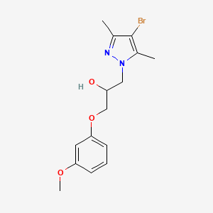 molecular formula C15H19BrN2O3 B4017082 1-(4-bromo-3,5-dimethyl-1H-pyrazol-1-yl)-3-(3-methoxyphenoxy)-2-propanol 