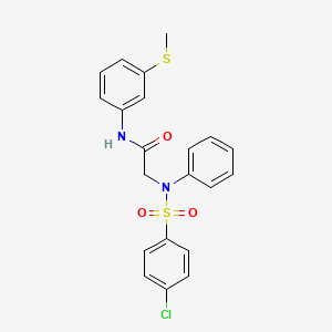 molecular formula C21H19ClN2O3S2 B4017089 N~2~-[(4-chlorophenyl)sulfonyl]-N~1~-[3-(methylthio)phenyl]-N~2~-phenylglycinamide 