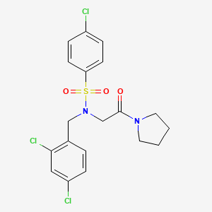 4-chloro-N-(2,4-dichlorobenzyl)-N-[2-oxo-2-(1-pyrrolidinyl)ethyl]benzenesulfonamide