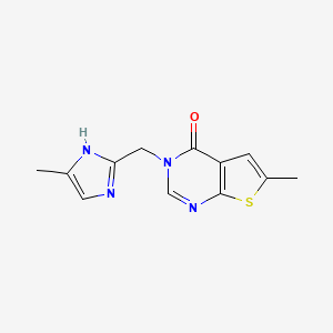 molecular formula C12H12N4OS B4017119 6-methyl-3-[(4-methyl-1H-imidazol-2-yl)methyl]thieno[2,3-d]pyrimidin-4(3H)-one 