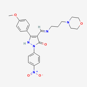 5-(4-methoxyphenyl)-4-({[3-(4-morpholinyl)propyl]amino}methylene)-2-(4-nitrophenyl)-2,4-dihydro-3H-pyrazol-3-one