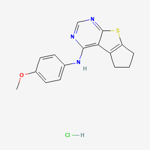 molecular formula C16H16ClN3OS B4017149 N-(4-methoxyphenyl)-6,7-dihydro-5H-cyclopenta[4,5]thieno[2,3-d]pyrimidin-4-amine hydrochloride 