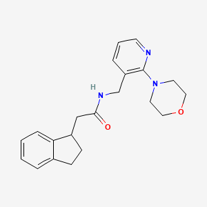molecular formula C21H25N3O2 B4017153 2-(2,3-dihydro-1H-inden-1-yl)-N-{[2-(4-morpholinyl)-3-pyridinyl]methyl}acetamide 