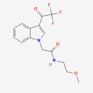 molecular formula C15H15F3N2O3 B4017168 N-(2-methoxyethyl)-2-[3-(trifluoroacetyl)-1H-indol-1-yl]acetamide 