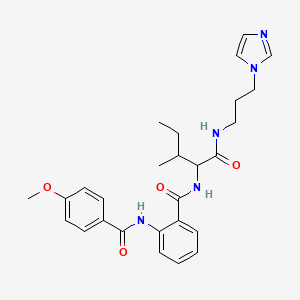 molecular formula C27H33N5O4 B4017173 N~1~-[3-(1H-imidazol-1-yl)propyl]-N~2~-{2-[(4-methoxybenzoyl)amino]benzoyl}isoleucinamide 