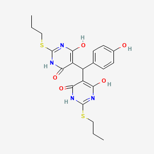 molecular formula C21H24N4O5S2 B4017179 5,5'-[(4-hydroxyphenyl)methylene]bis[6-hydroxy-2-(propylthio)-4(3H)-pyrimidinone] 