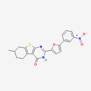 molecular formula C21H17N3O4S B4017188 7-methyl-2-[5-(3-nitrophenyl)-2-furyl]-5,6,7,8-tetrahydro[1]benzothieno[2,3-d]pyrimidin-4(3H)-one 