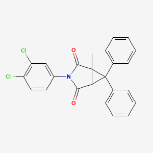molecular formula C24H17Cl2NO2 B4017198 3-(3,4-dichlorophenyl)-1-methyl-6,6-diphenyl-3-azabicyclo[3.1.0]hexane-2,4-dione 