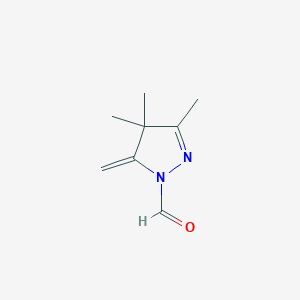 molecular formula C8H12N2O B040172 3,4,4-Trimethyl-5-methylidenepyrazole-1-carbaldehyde CAS No. 115174-62-4