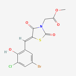 methyl [5-(5-bromo-3-chloro-2-hydroxybenzylidene)-2,4-dioxo-1,3-thiazolidin-3-yl]acetate