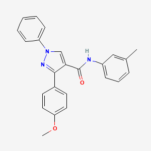 molecular formula C24H21N3O2 B4017225 3-(4-methoxyphenyl)-N-(3-methylphenyl)-1-phenyl-1H-pyrazole-4-carboxamide 