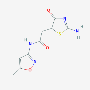 molecular formula C9H10N4O3S B4017253 2-(2-amino-4-oxo-4,5-dihydro-1,3-thiazol-5-yl)-N-(5-methyl-3-isoxazolyl)acetamide 