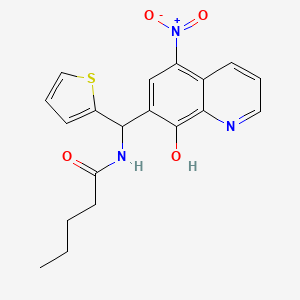 N-[(8-hydroxy-5-nitro-7-quinolinyl)(2-thienyl)methyl]pentanamide