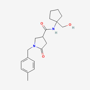 molecular formula C19H26N2O3 B4017262 N-[1-(hydroxymethyl)cyclopentyl]-1-(4-methylbenzyl)-5-oxopyrrolidine-3-carboxamide 