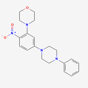 molecular formula C20H24N4O3 B4017265 4-[2-nitro-5-(4-phenyl-1-piperazinyl)phenyl]morpholine 