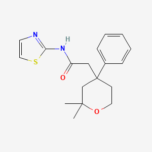 molecular formula C18H22N2O2S B4017269 2-(2,2-dimethyl-4-phenyltetrahydro-2H-pyran-4-yl)-N-1,3-thiazol-2-ylacetamide 