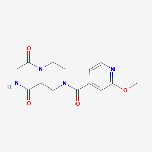 molecular formula C14H16N4O4 B4017303 8-(2-methoxyisonicotinoyl)tetrahydro-2H-pyrazino[1,2-a]pyrazine-1,4(3H,6H)-dione 