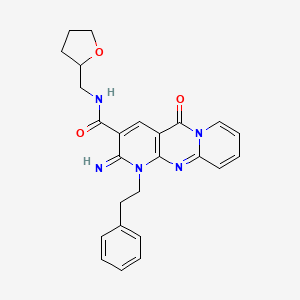 molecular formula C25H25N5O3 B4017311 2-imino-5-oxo-1-(2-phenylethyl)-N-(tetrahydro-2-furanylmethyl)-1,5-dihydro-2H-dipyrido[1,2-a:2',3'-d]pyrimidine-3-carboxamide 