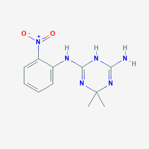 molecular formula C11H14N6O2 B4017312 6,6-dimethyl-N~2~-(2-nitrophenyl)-1,6-dihydro-1,3,5-triazine-2,4-diamine 