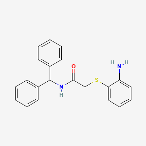 molecular formula C21H20N2OS B4017332 2-[(2-aminophenyl)thio]-N-(diphenylmethyl)acetamide 
