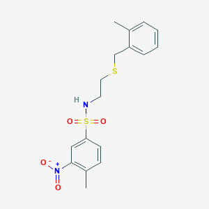 molecular formula C17H20N2O4S2 B4017342 4-甲基-N-{2-[(2-甲基苄基)硫代]乙基}-3-硝基苯磺酰胺 
