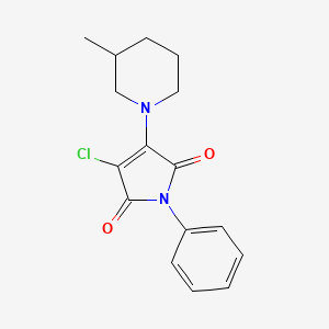 molecular formula C16H17ClN2O2 B4017355 3-chloro-4-(3-methyl-1-piperidinyl)-1-phenyl-1H-pyrrole-2,5-dione 
